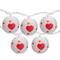 10-Count White and Red Heart Paper Lantern Valentine's Day Lights 8.5ft White Wire